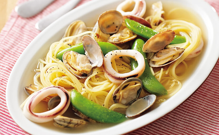 あさりといかの和風ワンポットパスタ